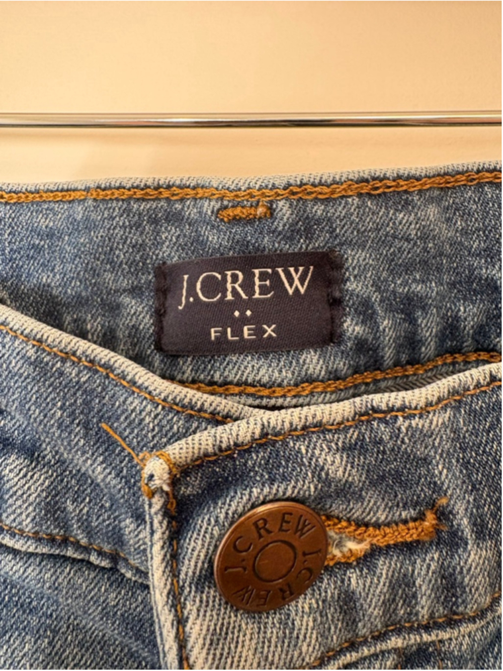 J.Crew Flex Jeans Mens 28x26 Light Wash Slim Denim Stretch Raw Hem Casual - Picture 3 of 4